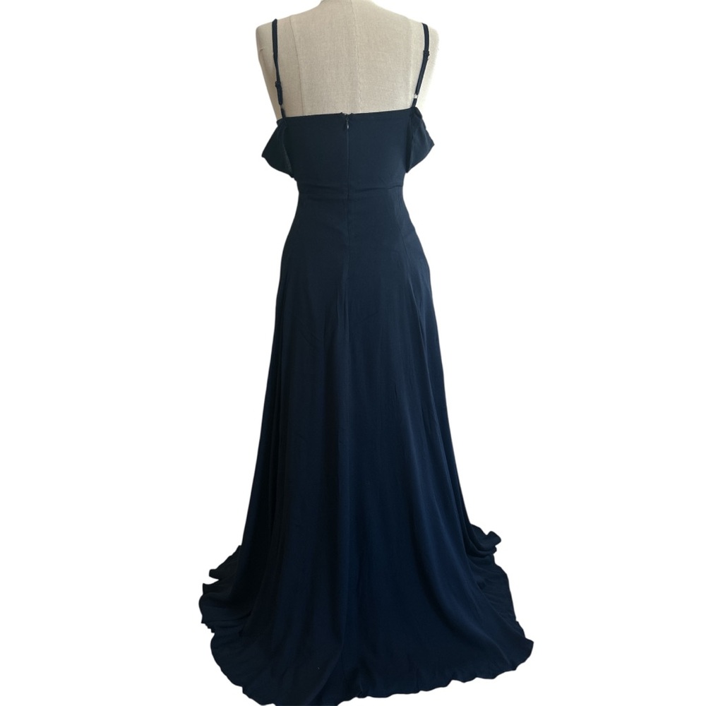 Reformation Poppy Formal Maxi Dress in Navy Blue Size 0 Wedding Guest Prom - Picture 7 of 10